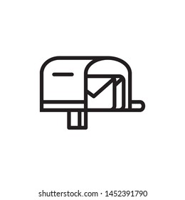 Mailbox icon. Mailbox sign or button isolated - vector ilustration.
