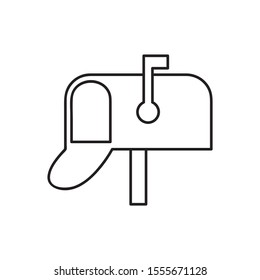 Mailbox icon. Mailbox sign or button isolated on grey background. Vector illustration.