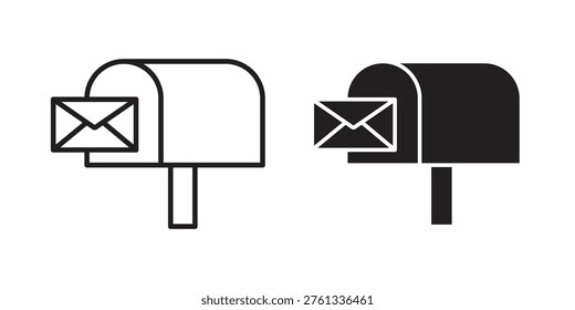 Mailbox icon suitable. Simple outline and solid style icon EPS10