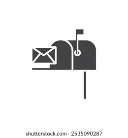 Mailbox icon Symbol mark in filled style