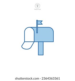 Mailbox icon symbol vector illustration isolated on white background