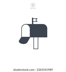 Icono de buzón de correo ilustración vectorial aislada en fondo blanco