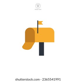 Mailbox icon symbol vector illustration isolated on white background