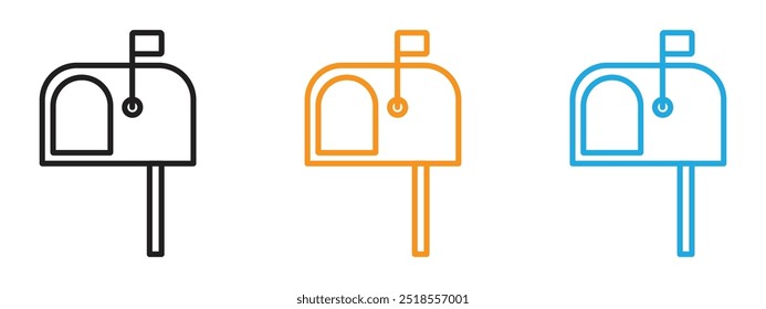 Mailbox icon Thin line illustration set