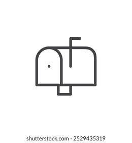 Icono de buzón Símbolo de arte de contorno delgado