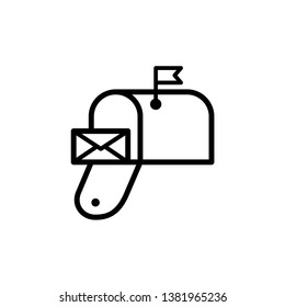 mailbox icon in trendy flat design, postbox icon