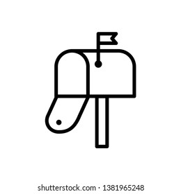 mailbox icon in trendy flat design, postbox icon