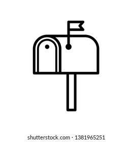 mailbox icon in trendy flat design, postbox icon