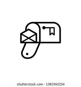 mailbox icon in trendy flat design, postbox icon