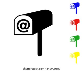 mailbox icon - vector colored set