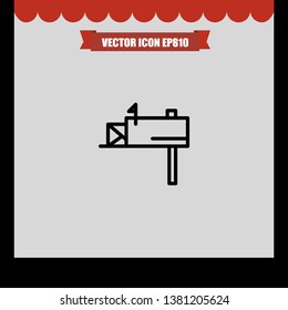Mailbox icon vector eps10 illustration