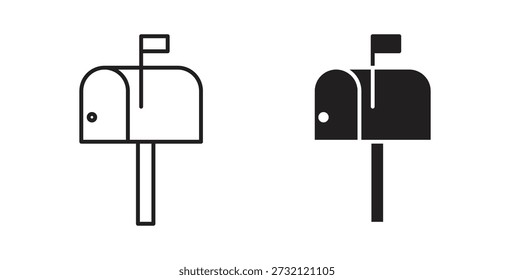 Icono de buzón. Ilustración vectorial, plano y carrera