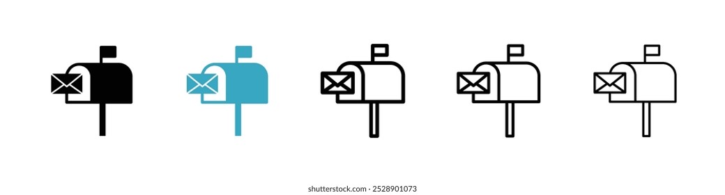 Mailbox icon vector illustration set
