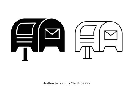 Mailbox icon vector illustration. Silhouette of mailbox vector symbol, Letterbox icon, symbol design for app, website, UI, UX. Vector illustration.