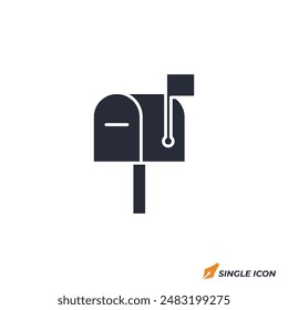 Ilustración vectorial de icono de buzón. Símbolo de buzón aislado sobre fondo blanco