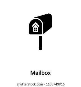 Mailbox icon vector isolated on white background, logo concept of Mailbox sign on transparent background, filled black symbol