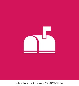 mailbox icon vector. mailbox sign on pink background. mailbox icon for web and app
