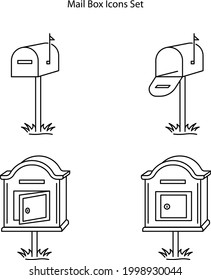mailbox icons set isolated on white background. mailbox icon thin line outline linear mailbox symbol for logo, web, app, UI. mailbox icon simple sign.
