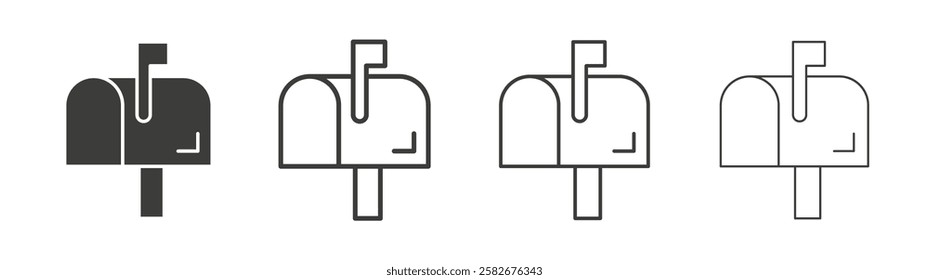 Mailbox icons set vectors graphic designs