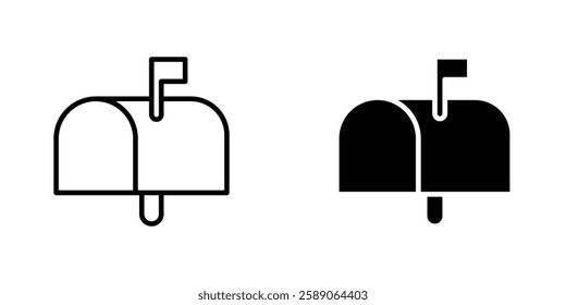 Mailbox icons thin line illustrations designs