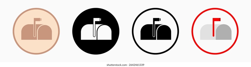 Mailbox Icons: vector illustration of mailbox icons with white background