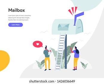 Mailbox Illustration Concept. Modern flat design concept of web page design for website and mobile website.Vector illustration EPS 10