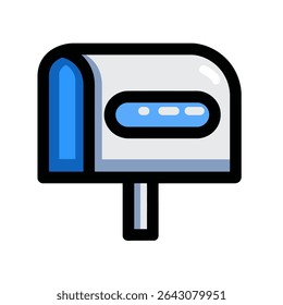 Mailbox illustration displays message status outdoors symbol design