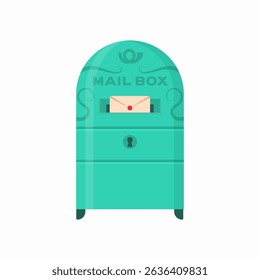 Mailbox illustration with envelope letterbox traditional mail object package delivery check address symbol communication outdoor postbox public send secrecy