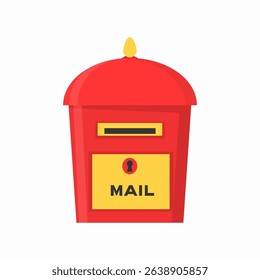 Mailbox illustration with envelope letterbox traditional mail object package delivery check address symbol communication outdoor postbox public send secrecy