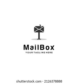 Ilustración de buzón de correo diseño de logotipo gráfico vectorial, Adecuado para la industria creativa, cartero, portador de cartas.
