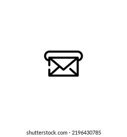 Mailbox incomplete line art icon template