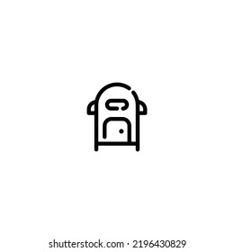 Mailbox incomplete line art icon template