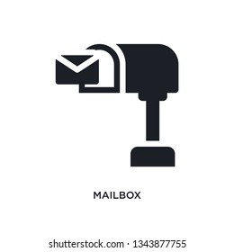 mailbox isolated icon. simple element illustration from real estate concept icons. mailbox editable logo sign symbol design on white background. can be use for web and mobile