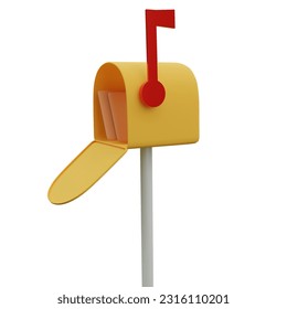 a mailbox with letter 3d 