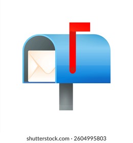 Mailbox with letter emoji vector 10 eps.