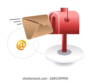 mailbox and letter symbol representing postal communication and message sending