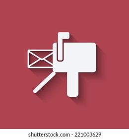 mailbox with letter - vector illustration. eps 10