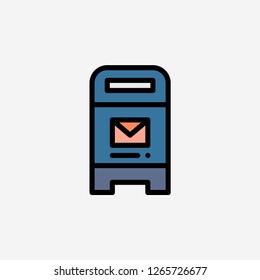 Mailbox letterbox concept line icon. Simple element illustration. Mailbox letterbox concept outline symbol design. Can be used for web and mobile UI/UX . Modern vector style.modern vector style.