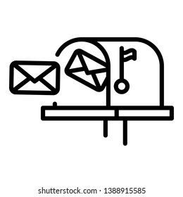 Mailbox letters icon. Outline mailbox letters vector icon for web design isolated on white background