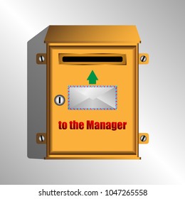 a mailbox for letters to the Manager. Vector Illustration