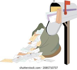 Mailbox Letters Post Bag Courier Design Vector Element Isolated