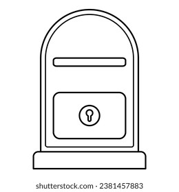 Mailbox-Linie Art. Vektorgrafik mit Postfach-Thema und Linie Kunst-Vektorstil. Bearbeitbare Vektorgrafik.