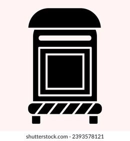 Mailbox-Zeilenglyph-Symbol. Briefkasten für Postsendungen. Postdienst, Vektordesign-Konzept, Piktogramm im festen Stil auf weißem Hintergrund, Verwendung für Web und App. EPS10