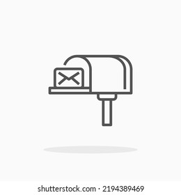 Icono de línea de buzón. Actrazo editable y píxel perfecto. Se puede usar para productos digitales, presentación, diseño de impresión y más.