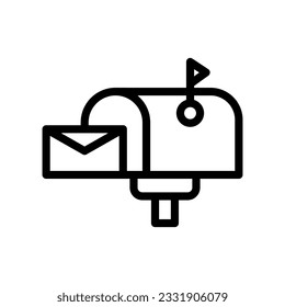 gráfico vectorial de ilustración de icono de línea de buzón. Ilustración de elemento simple gráfico vectorial, adecuado para aplicaciones, sitios web y presentaciones aisladas en fondo blanco
