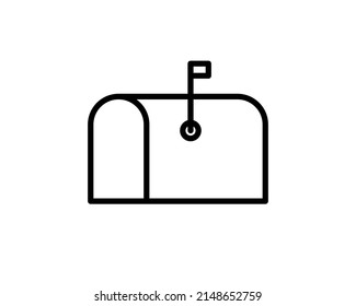 Mailbox line icon, outline vector sign, linear style pictogram isolated on white. Mail box symbol, logo illustration. Editable stroke.