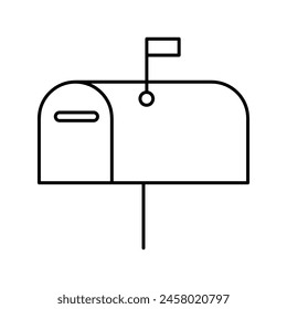 Mailbox line icon, outline vector flat trendy style illustration for web and app..eps