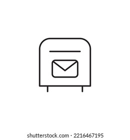 Mailbox-Zeilensymbol. Umrisssymbol für Postbox. Einzige Vektorgrafik.