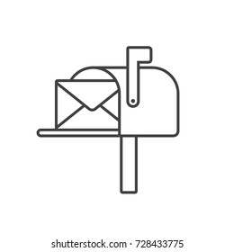 Mailbox Line Icon Vector