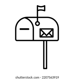 Mailbox line icon vector. Mailbox icon design vector template. 
